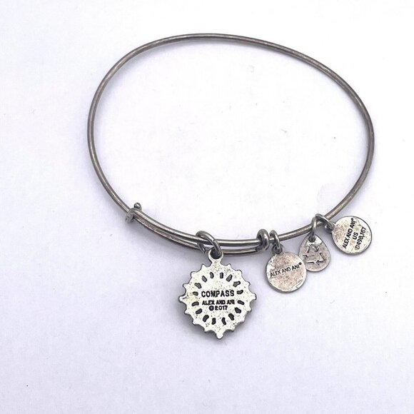 ALEX AND ANI Compass 2017  Bangle Bracelet Silver Tone - Picture 3 of 3